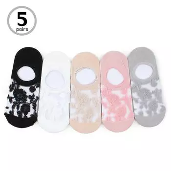 Женские прозрачные невидимые носки-лоферы Rose JT15 22 - 25 cm