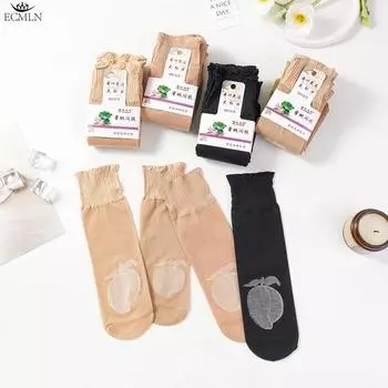 Женские прозрачные носки до щиколотки Женские нейлоновые прозрачные носки Короткие чулки телесного цвета Ультратонкие крутые прозрачные нейлоновые носки для женщин one size