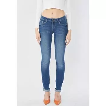 Женские прямые джинсы темно-синие