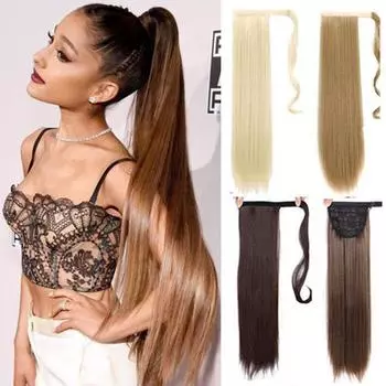 Женские прямые волосы косплей конский хвост магия длинный удлиняющий накладной волос 27##