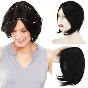 Женские прямые волосы MERISIHAIR, парики от выпадения волос на клипсе на макушке, наращивание волос из натурального синтетического волокна