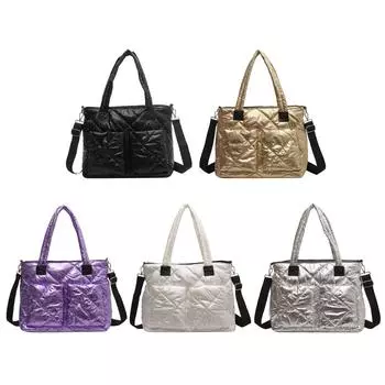 - Женские пуховые сумки с карманами, стеганая плиссированная сумка-слинг, мягкие подарки для друзей бежевый