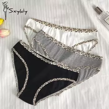 Женские японские сексуальные трусы с леопардовым принтом Pure Desire из чистого хлопка, бесшовные, большого размера, дышащие, нижнее белье L белый