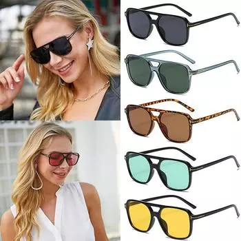 Женские яркие цвета мужские culos Высокое качество женские ретро двойные лучи популярные солнцезащитные очки UV400 солнцезащитные очки унисекс винтажные квадратные Yellow чёрный