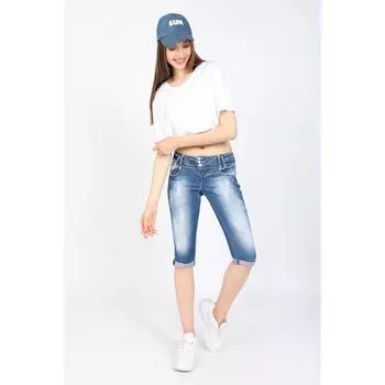 Женские ярусные капри с заниженной талией