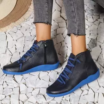 Женские рабочие ботинки Martin большого размера в британском стиле - модные повседневные короткие ботинки с высоким берцем 35 зелёный