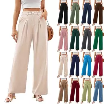 Женские рабочие дорожные деловые темпераментные свободные повседневные формальные костюмные брюки L армия зеленый