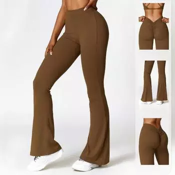 Женские расклешенные брюки Peach Lift Hip Yoga, летние, весенние, для фитнеса, спортивные, широкие, микро-брюки с высокой талией, быстросохнущие, для йоги S розовый