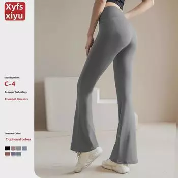 Женские расклешенные штаны для йоги с высокой талией, приподнимающие бедра, быстросохнущие, дышащие, утягивающие, элегантные, широкие леггинсы для фитнеса