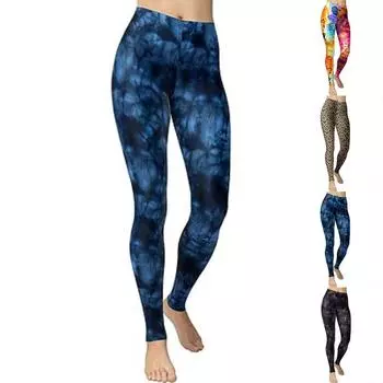 Женские разноцветные принты с камнями, эластичные леггинсы для йоги, фитнес-бег, тренажерный зал, спортивные активные брюки XS чёрный