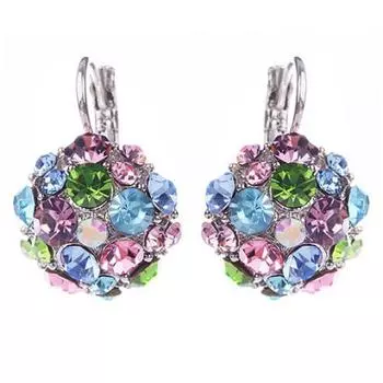 Женские серьги из цветного кубического циркония