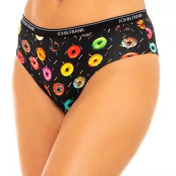 Женские разноцветные трусики-фантазии L чёрный