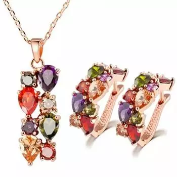 Женские регулируемые ожерелья, серьги, комплекты ювелирных изделий, подвески для свадебной вечеринки