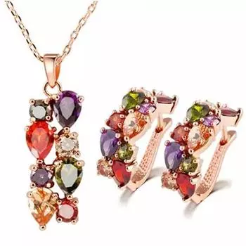 Женские регулируемые ожерелья, серьги, комплекты ювелирных изделий, подвески для свадебной вечеринки