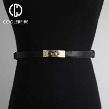 Женские ремни, модные повседневные женские джинсы, тонкий ремень для платья, регулируемая пряжка из сплава из искусственной кожи, однотонный пояс LB2310 100cm белый