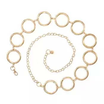 Женские ремни с уплотнительным кольцом и цепочкой, модный элегантный пояс из сплава, украшение для платья