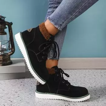 Женские ретро-ботинки для снега больших размеров, повседневные короткие ботинки Martin на шнуровке с плоским дном, уличные ботинки 36-43 36 хаки