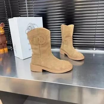 Женские ретро-ботинки на толстой подошве, удобные замшевые туфли, зимняя тенденция, новые повседневные прогулочные ботинки Chelsea, классические женские ботинки Zapatos 35