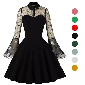 Женские ретро-готические свободные платья с вышитыми развевающимися рукавами и вырезом в форме сердца Платье на Хэллоуин Вечерняя коктейльная вечеринка Повседневная одежда Одежда для особых случаев S-4XL S розовый