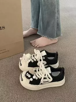 Женские ретро-кеды для повседневного ношения на платформе, весна-осень, черные кроссовки, немецкие кроссовки Forrest Gump 2024, новые маленькие белые туфли 35 белый