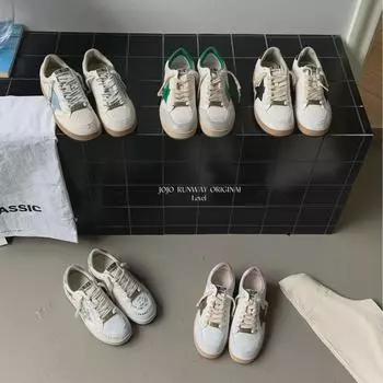 «Женские ретро-кеды из белой кожи, модная повседневная спортивная обувь начала весны 2025 года» 36