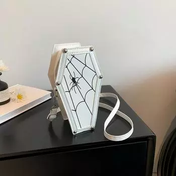 Женские ретро-кошельки с призраками из искусственной кожи, гроб, косплей, косметичка с регулируемым ремешком, подарок на Хэллоуин для женщин чёрный