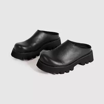 Женские ретро кожаные туфли на толстой подошве с большим носком, мужские и женские, с закрытым носком 35