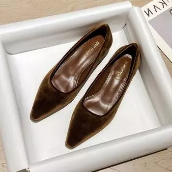 Женские ретро-лоферы Weiwei на толстом каблуке 40 коричневый