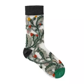 Женские ретро-носки Sunrise средней длины, летние тонкие шелковые носки с кристаллами, рождественские чулки Harajuku, летние носки средней длины Calcetines One Size бежевый