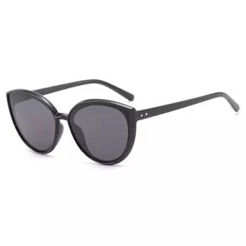 Женские ретро очки «кошачий глаз» Модные стильные черные очки с коричневыми тонированными линзами, декоративные и функциональные очки f чёрный