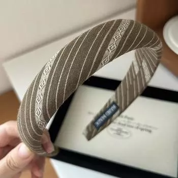 Женские ретро повязки на голову с высоким черепом из полосатой ткани с поролоновой подкладкой для повседневной прически