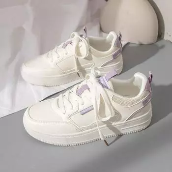 Женские резиновые мягкие дышащие женские повседневные туфли белого цвета 35 фиолетовый