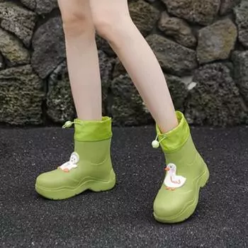 Женские резиновые сапоги с толстой подошвой и нескользящей подошвой для отдыха на открытом воздухе 36 белый