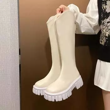 Женские резиновые сапоги, сексуальные, до бедра, на высоком каблуке, высокие, сексуальные, с застежкой-молнией сзади, женская обувь, зимняя обувь, круглый носок 35