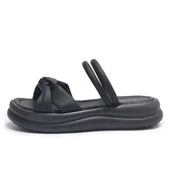 Женские римские сандалии белого цвета Женская обувь 2024 Брендовые женские сандалии на шнуровке Взрывной стиль Однотонные туфли Женская платформа Сан 34 чёрный