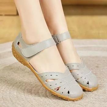 Женские римские сандалии, летние пляжные туфли Мэри Джейн на плоской подошве, повседневные мягкие сандалии для ходьбы, большие размеры 36 чёрный