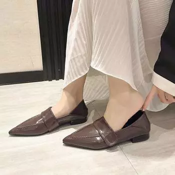 Женские роскошные бархатные мокасины, модные остроносые лоферы, женские весенние туфли 2024 года, черные балетки на плоской подошве 35-40 35 чёрный