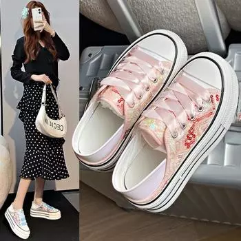 Женские роскошные кроссовки 2024 года, летняя сетчатая обувь для женщин, повседневная женская обувь для фитнеса, вулканизированная обувь, кроссовки на платформе Baskets 35 розовый