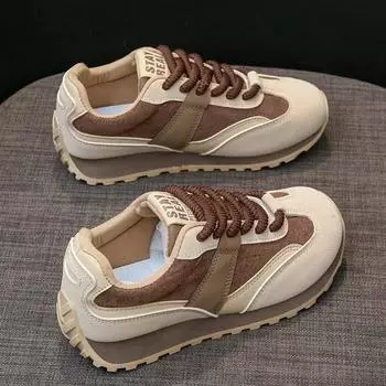 Женские роскошные кроссовки на винтажной платформе, спортивная обувь для женщин, осень 2025, новые спортивные кроссовки для бега, повседневная женская обувь из вулканизированной кожи 35 розовый