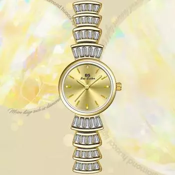 Женские роскошные кварцевые часы с бриллиантовым браслетом, модный аксессуар, праздничный подарок, женские изысканные часы золотой/красный