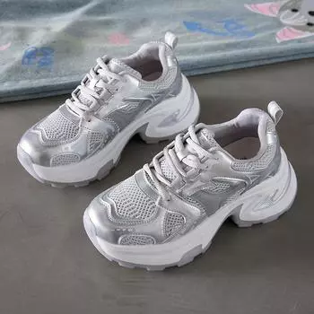 Женские роскошные массивные кроссовки, сетчатые дышащие кроссовки с увеличенной внутренней поверхностью, спортивные повседневные кроссовки для бега, женская вулканиз... 35