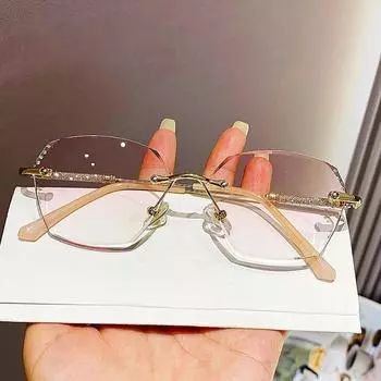 Женские роскошные очки для чтения без оправы. Удобные блестящие элегантные очки для защиты глаз. Ультралегкая оправа. Очки для компьютера. Очки с защитой от синего света.