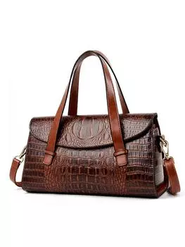 Женские роскошные сумки, дизайнерская винтажная сумка-тоут из кожи аллигатора, женская сумка на плечо, ретро-тоут коричневый