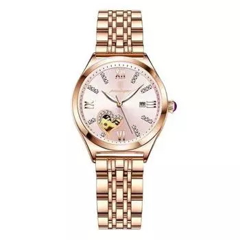 Женские роскошные водонепроницаемые кварцевые наручные часы Poedagar с календарем и металлическим браслетом