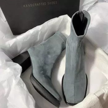 Женские роскошные замшевые ботильоны, модные зимние ботинки на высоком каблуке для вечеринок, новые осенние туфли на платформе Zapatos Mujer 35