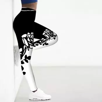 Женские розовые эластичные леггинсы для йоги со звездным небом и цветочным принтом, спортивные штаны для фитнеса, бега, спортзала и активного отдыха XS синий