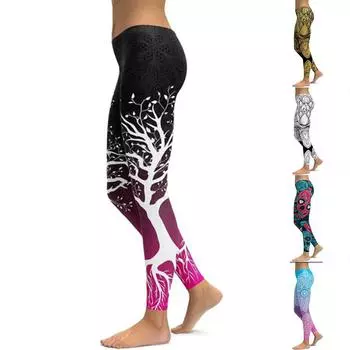 Женские розовые эластичные леггинсы с принтами для йоги, фитнеса, бега в тренажерном зале, спортивные брюки для активного отдыха XS чёрный