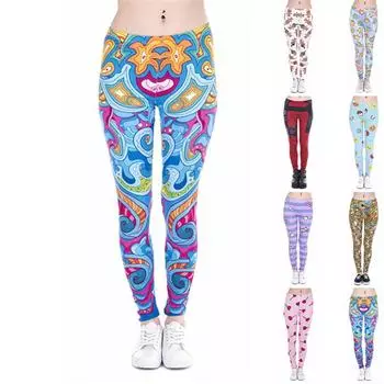 Женские розовые эластичные леггинсы с принтами леденцов для йоги, фитнеса, бега в тренажерном зале, спортивные активные брюки XS синий