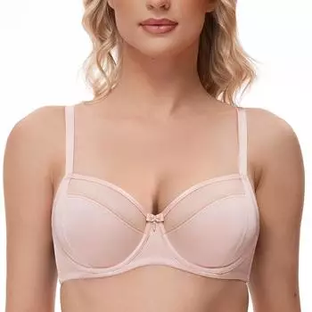 Женские розовые бюстгальтеры на косточках без подкладки 34B розовый