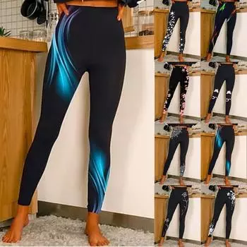 Женские розовые кристаллы с принтами персикового цвета, эластичные леггинсы для йоги, фитнес-бег, тренажерный зал, спортивные активные брюки XS чёрный